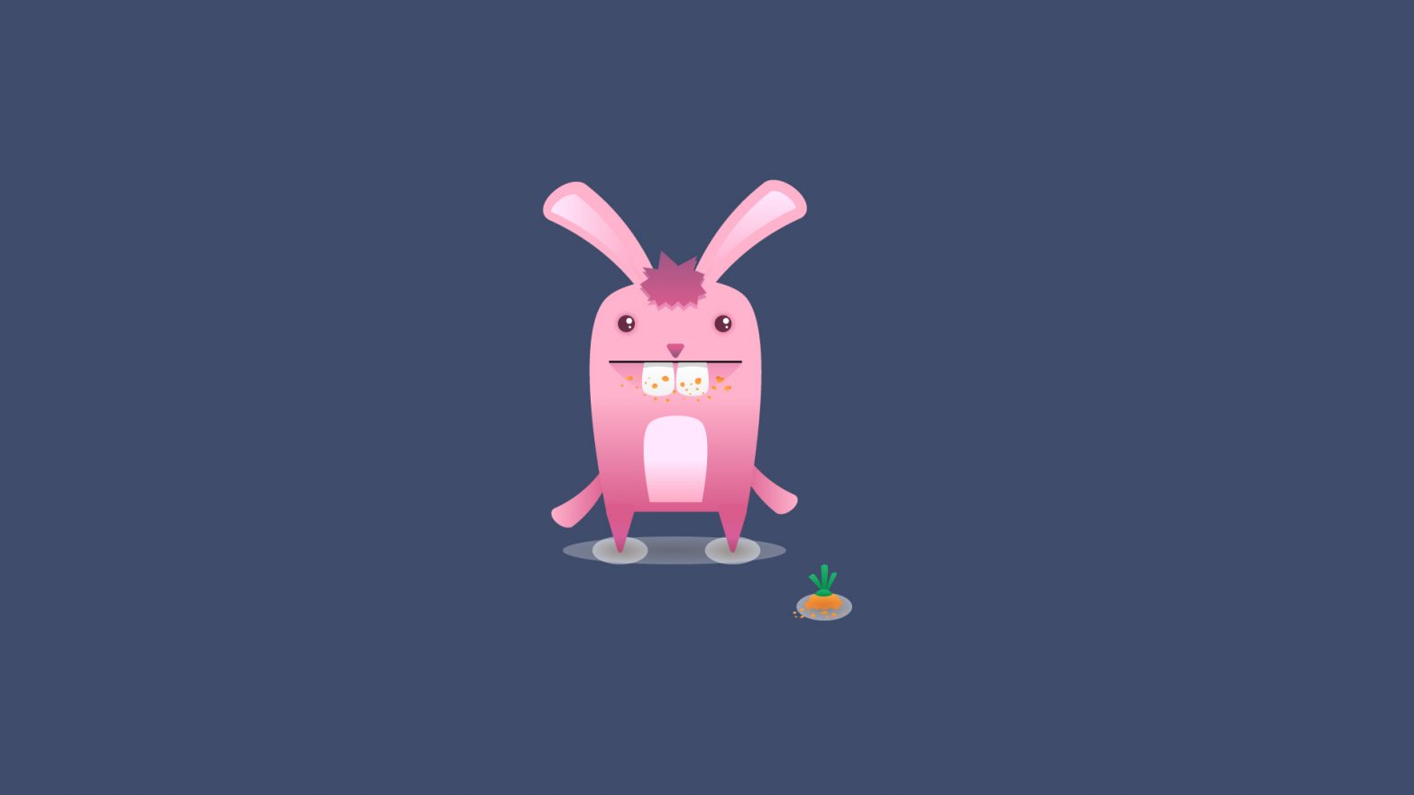 pink bunny on blue